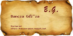 Bancza Géza névjegykártya